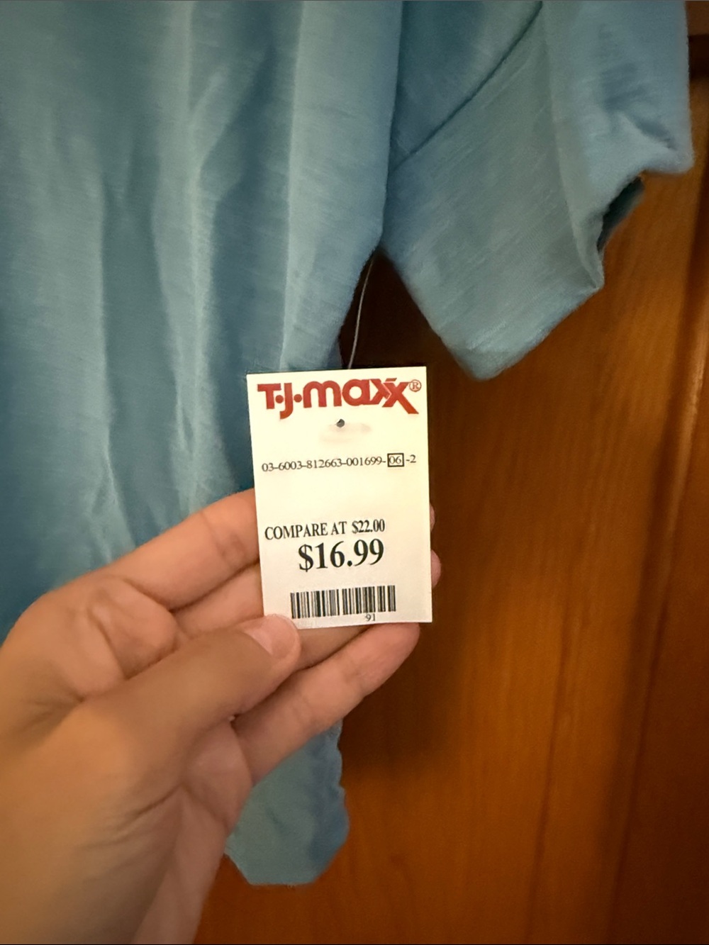 Green Envelope Light Blue Short Sleeve Tee - Picture 3 of 5